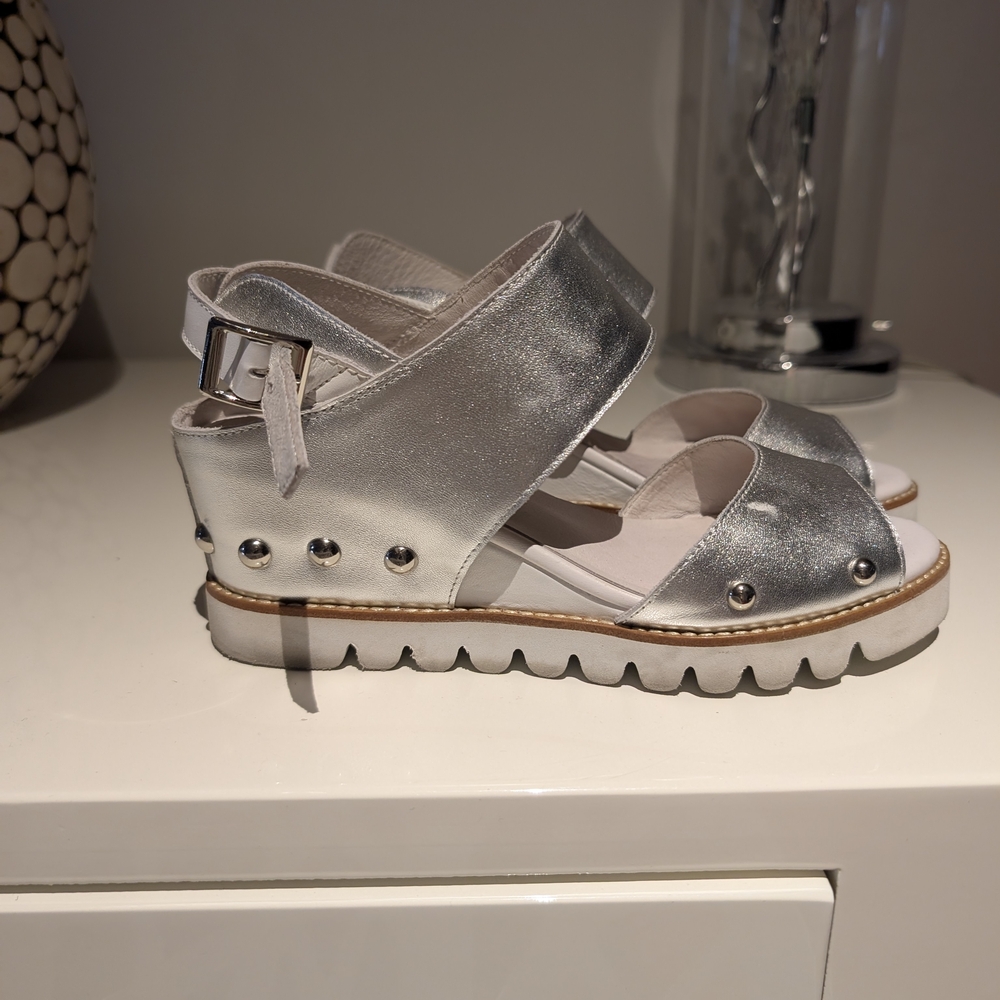 Elegant Silver Studded Women's Sandals